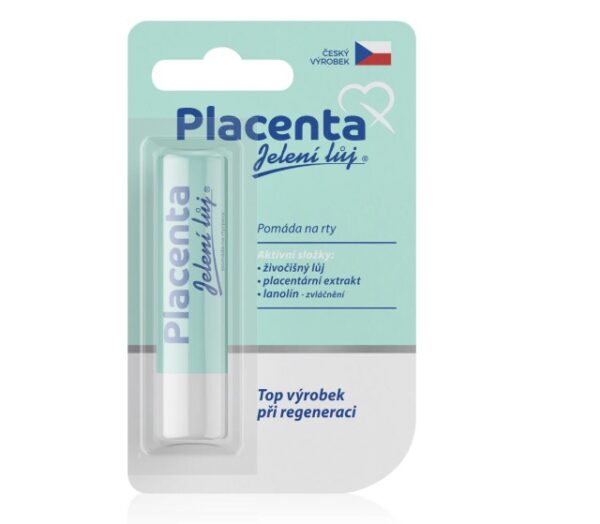 Placenta Jelení lůj  pomáda na rty v blistru 4,5g