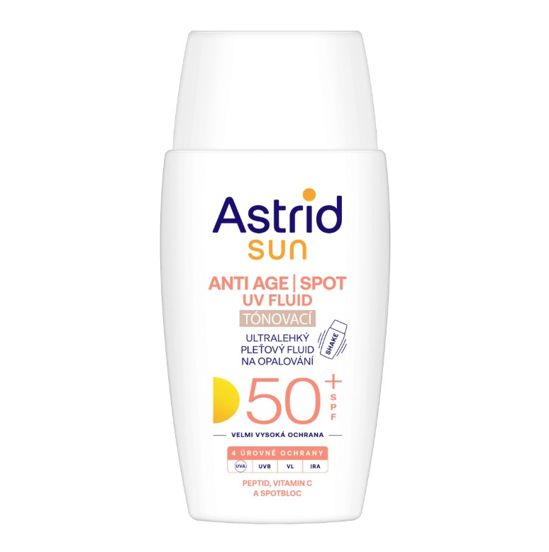 ASTRID Pleťový opalovací fluid SPF50+Anti age Spot Tónovací 40ml